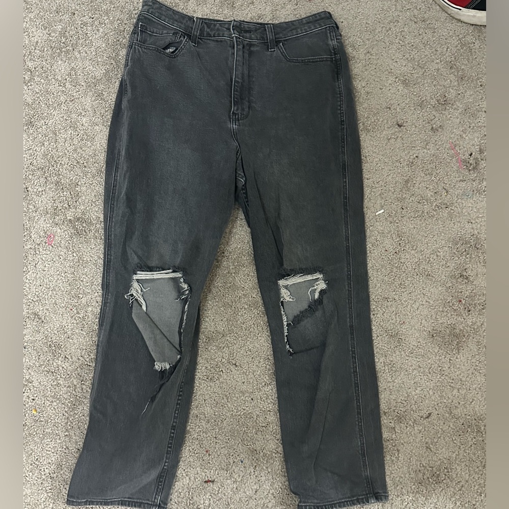 women’s size 13 black ripped hollister jeans